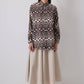 Camicia oversize in cotone con stampa ikat