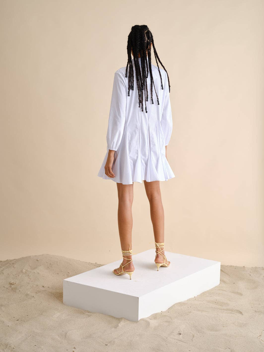 Abito chemisier bianco in cotone stretch