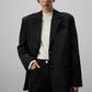 Blazer oversize in tessuto paracadute nero
