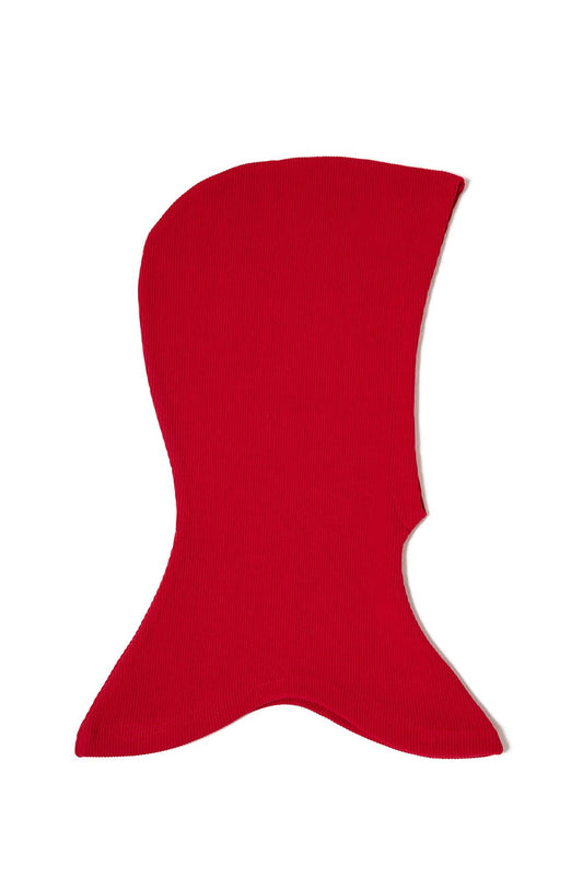 Berretto a coste rosso in cotone