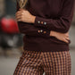 Pantaloni cropped a quadri con paillettes