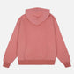 Felpa oversize con cappuccio e zip in cotone biologico rosa