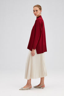 Maglione basic a collo alto in maglia