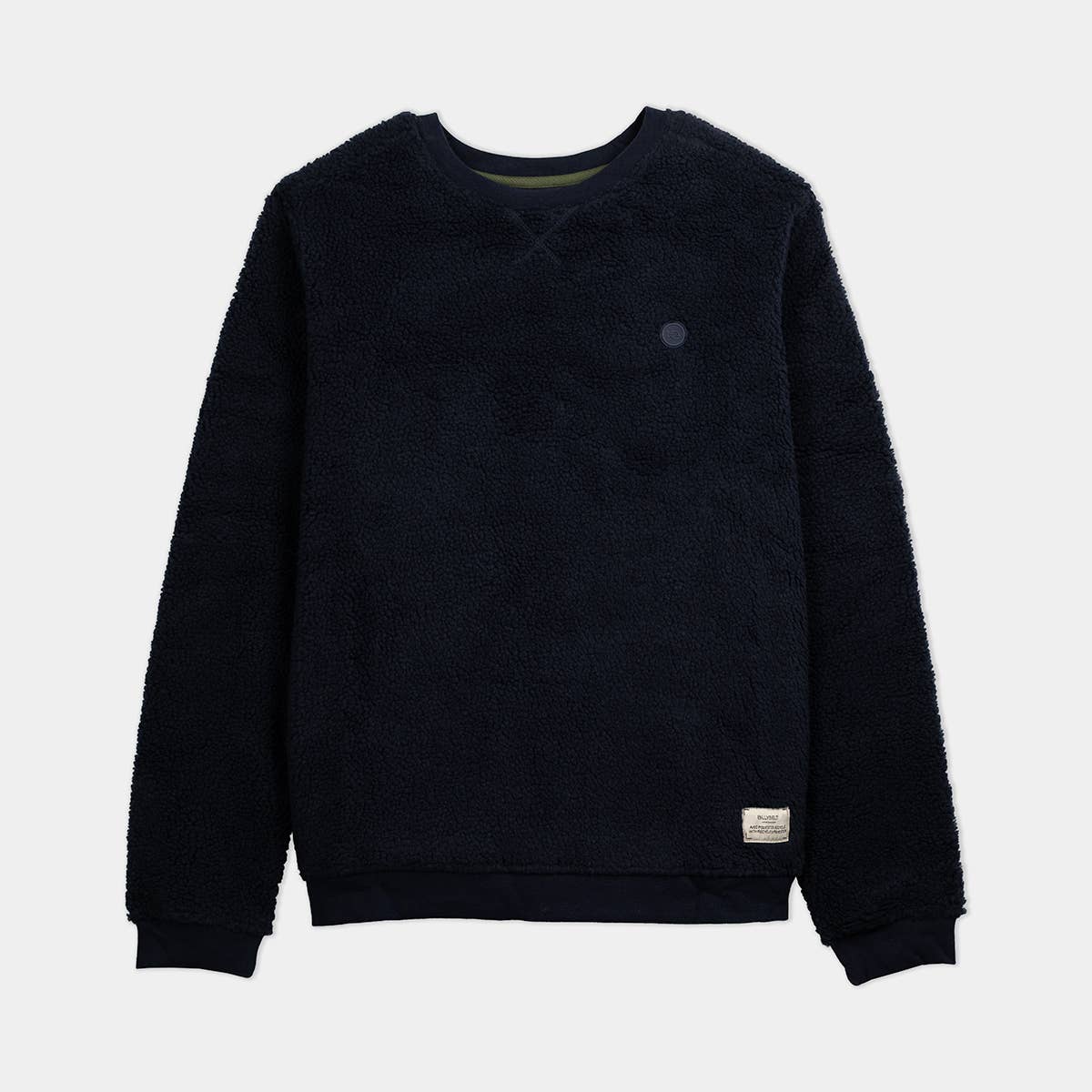 Felpa sherpa blu navy