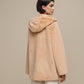 Cappotto in pile con cappuccio e zip