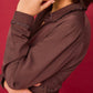 Abito corto a camicia Rio color cioccolato