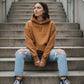 Felpa oversize Lazy marrone con cappuccio