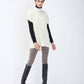 Gilet in maglia a coste con collo alto