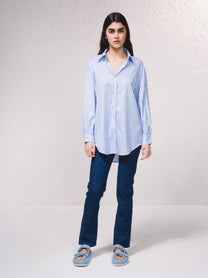 Camicia oversize a righe con bottoni