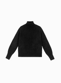Maglione dolcevita nero morbido