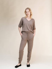 Pantaloni yoga in misto cashmere 3D knit
