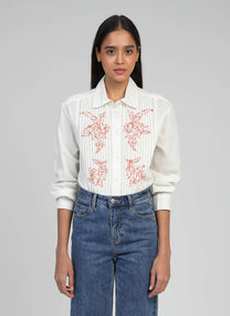 Camicia Selea ecru ricamata