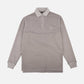 Maglione polo pesante in cotone organico tinto in capo grigio