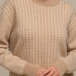 Maglione in maglia pied-de-poule da donna girocollo