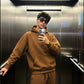 Felpa oversize Lazy marrone con cappuccio
