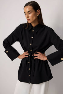 Camicia in viscosa con polsini ampi