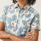 Camicia a maniche corte in cotone con stampa ikat