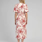 Abito midi Melila rosa con stampa floreale