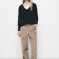 Maglione a maglia strutturata con scollo a V