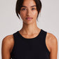 Top a costine Alberte in cotone biologico nero