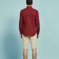 Camicia in voile di cotone bordeaux