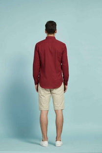 Camicia in voile di cotone bordeaux