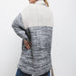 Cardigan bicolore in maglia con collo a scialle