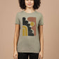 T-shirt donna Ladera oliva con stampa grafica