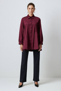 Camicia lunga con orlo a balze