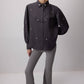 Camicia ricamata con pietre in mussola di cotone