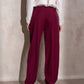 Pantaloni a pieghe a vita alta da donna