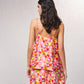 Top in satin stampato con spalline regolabili
