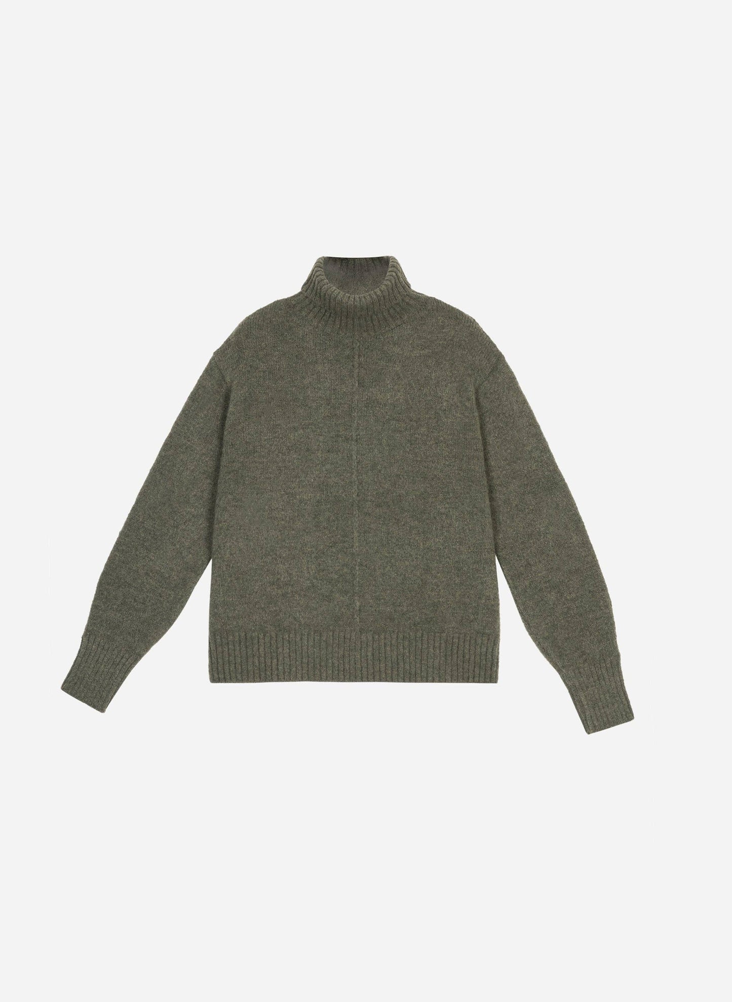 Maglione dolcevita in maglia kaki