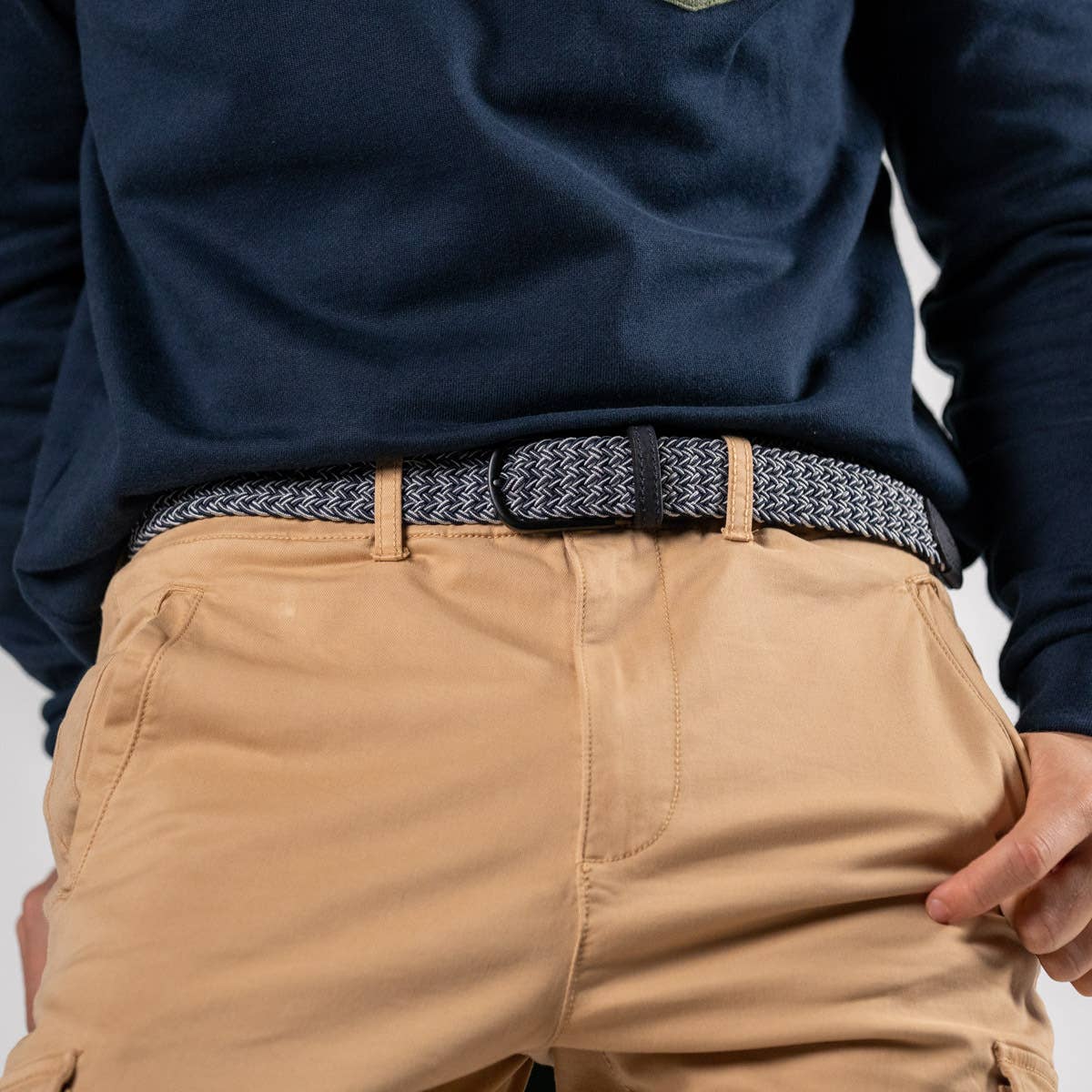 Cintura elastica intrecciata Nazaré bicolore