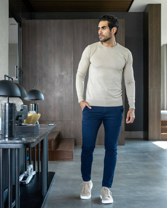 Maglione in cotone Pima beige