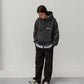 Felpa hoodie nera effetto vissuto oversize