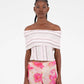 Top bustier off-shoulder a righe