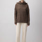 Maglione in maglia a trecce con zip e colletto ampio