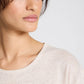 T-shirt in lino a maniche corte girocollo grigio antico