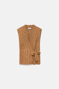 Gilet in maglia strutturata con scollo a V