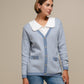 Cardigan in maglia a spina di pesce con bottoni