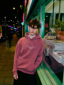 Felpa unisex con cappuccio Bendita Locura ricamata color Wine