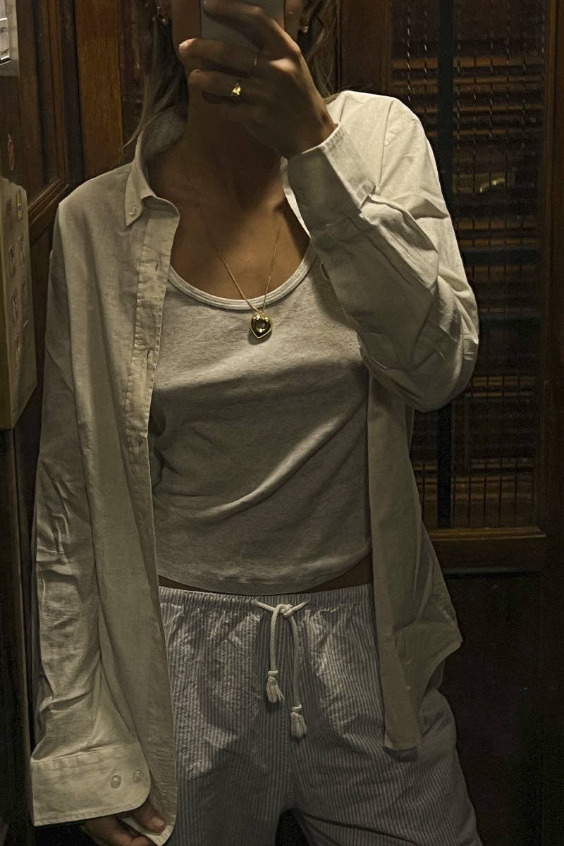 Camicia in lino avorio