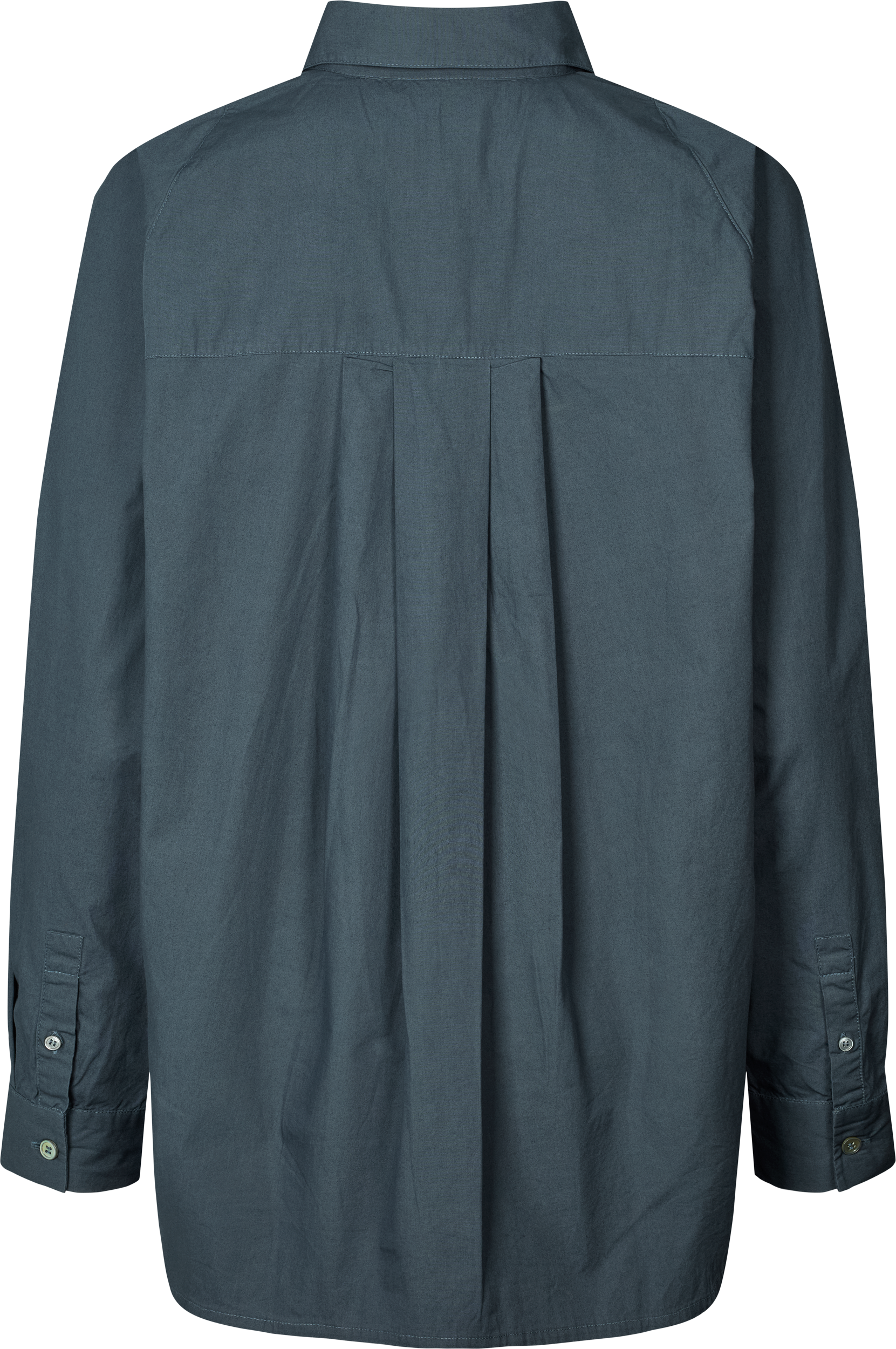 Camicia lunga in popeline con maniche raglan blu denim