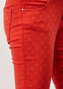 Pantaloni skinny jacquard in cotone stretch