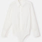 Body camicia con pinces in misto cotone