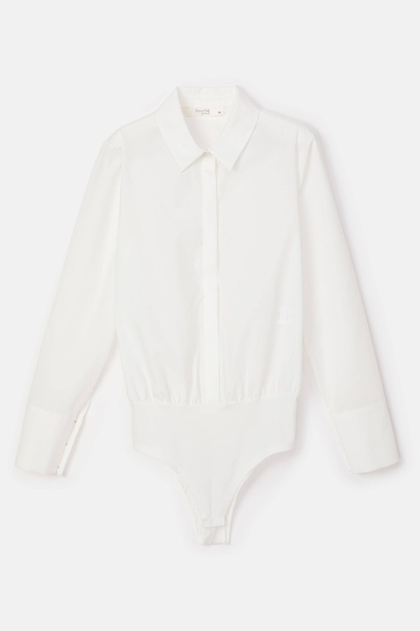 Body camicia con pinces in misto cotone