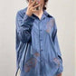Camicia effetto suede con ricami