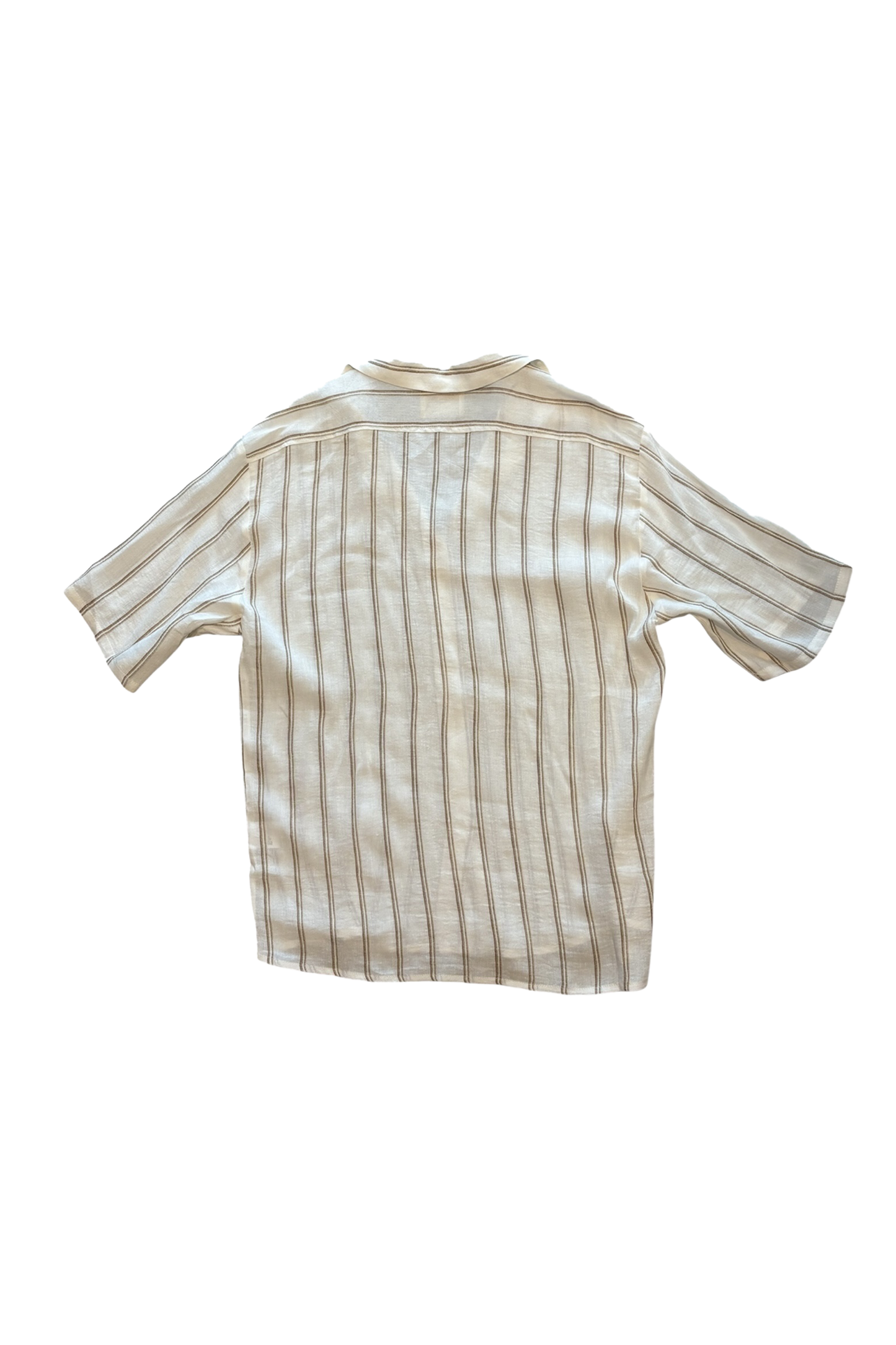 Camicia in lino a righe a maniche corte