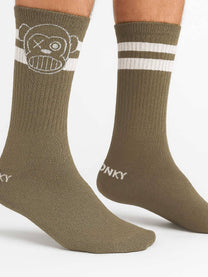 Calzini sportivi con logo Loco Monky khaki